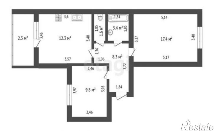 2-комн квартира Саранск, Севастопольская улица, 56к2