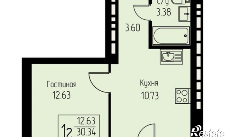 1-комн квартира в новом доме Саранск, улица Котовского