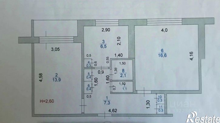 2-комн квартира Школьный б-р, 2В,  д. 2В