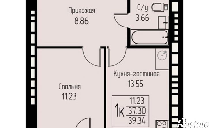 1-комн квартира в новом доме Саранск, улица Котовского