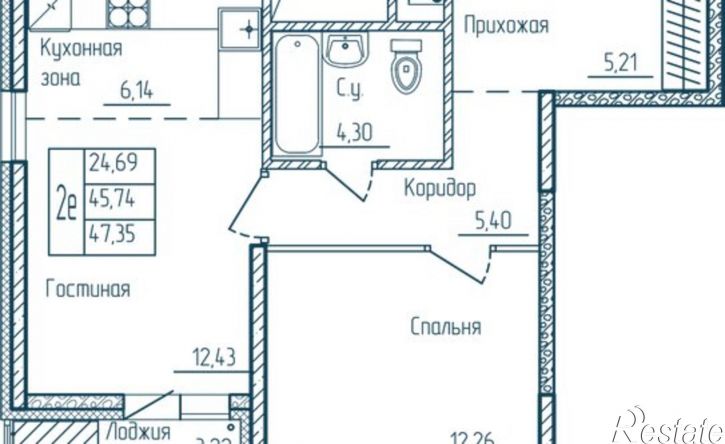 1-комн квартира в новом доме Саранск, жилой район Центр, ЖК Мон